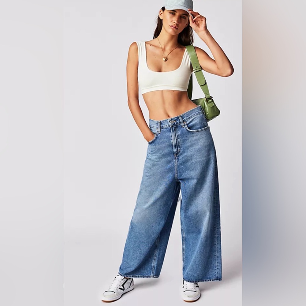 Agolde Blue Wide Leg Jeans